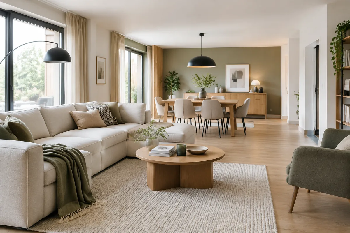 Quel mobilier choisir pour aménager un salon ouvert sur la salle à manger ?